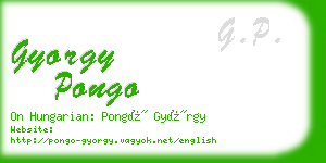 gyorgy pongo business card